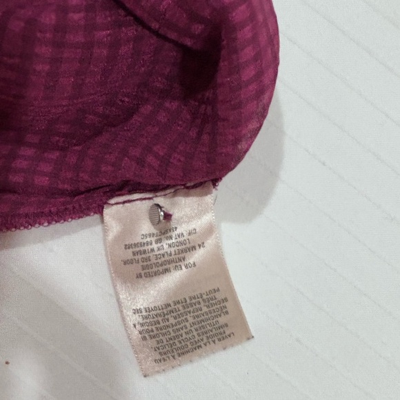 💜 Anthropologie HD in Paris Sheer Long-Sleeve Blouse - Thistle Berry  💜 - Picture 5 of 13